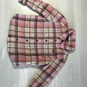 Old Navey, Girls Pink and Camel Flannel Shirt, Size 3T